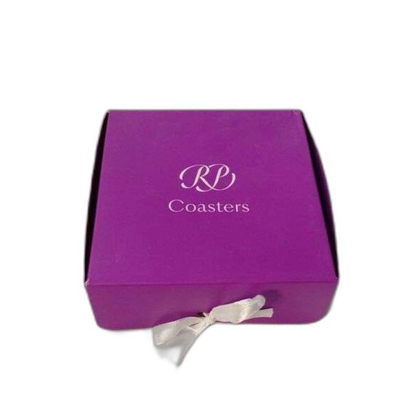 Russian Pointe (RP) Coaster Set - Purple Coaster Gift Set - 6 Leather Coasters - Picture 2 of 6